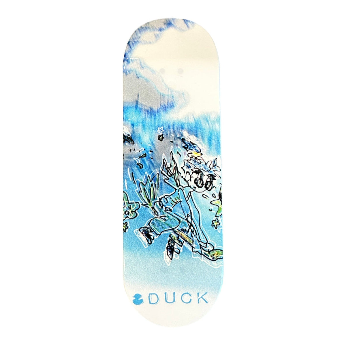 Flatface x Duck 30mm White Broomstick Polycarbonate FlatFace G16 Fingerboard Deck