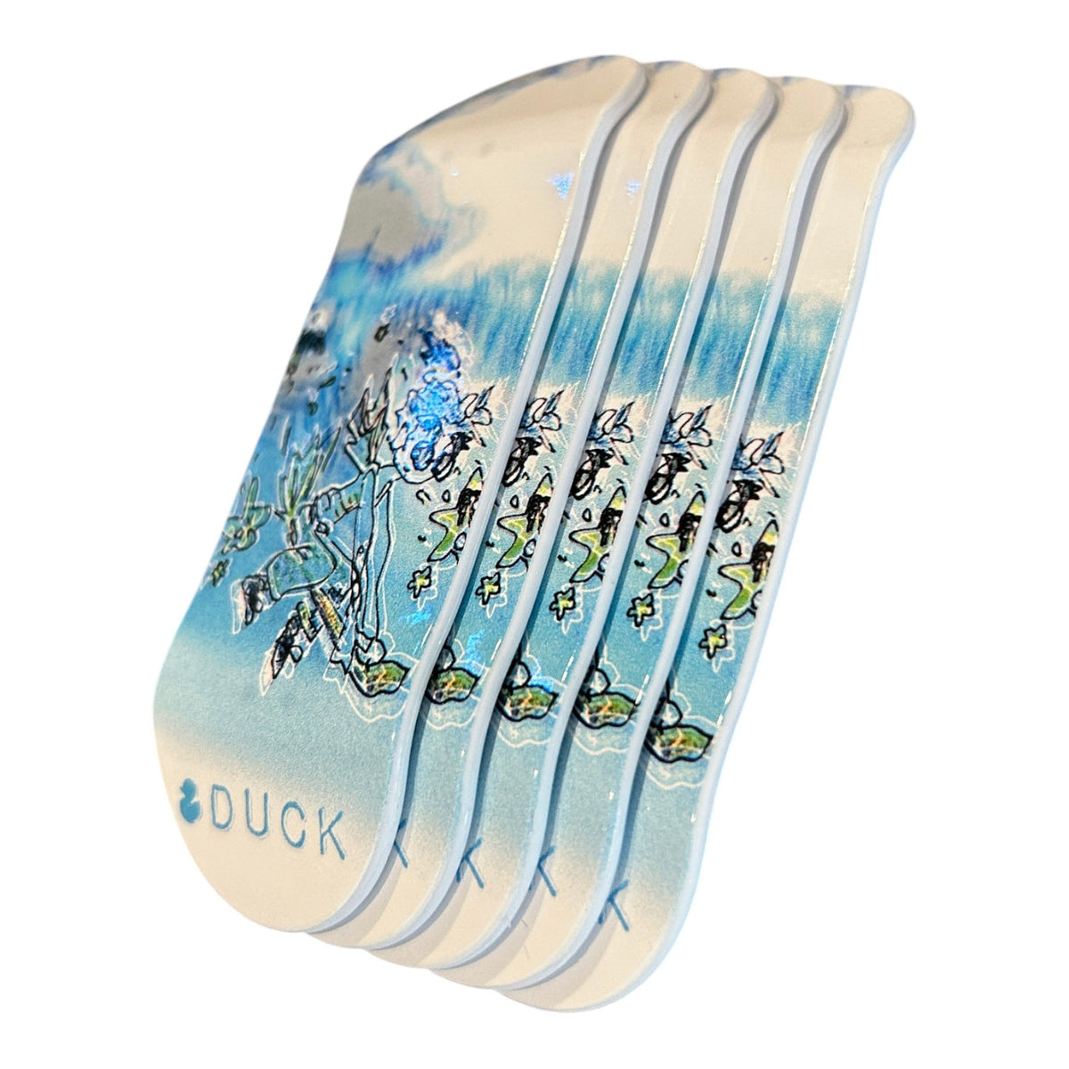 Flatface x Duck 30mm White Broomstick Polycarbonate FlatFace G16 Fingerboard Deck