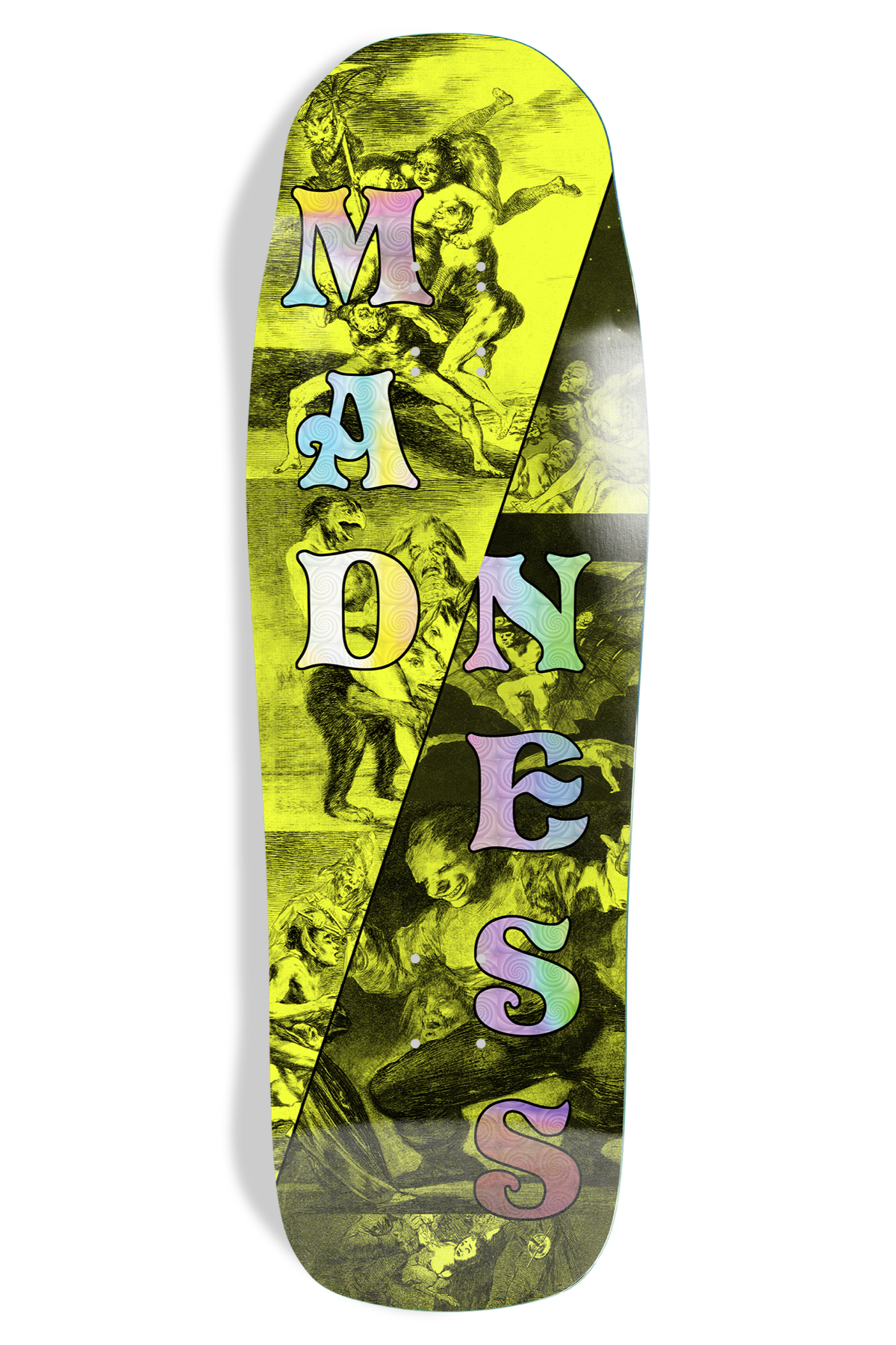Madness Seftey 10.0"" Yellow/Holographic Split R7 Skateboard Deck