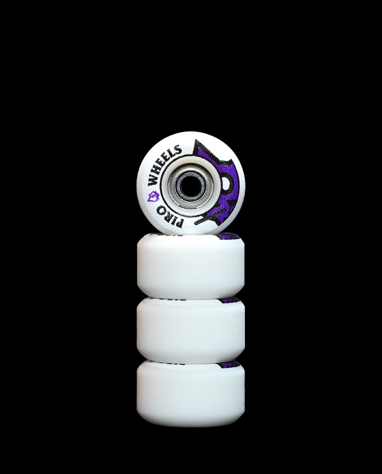 Piro Bone Head (Purple) White Performance Real Wear Graphic Fingerboard Wheels (P3)