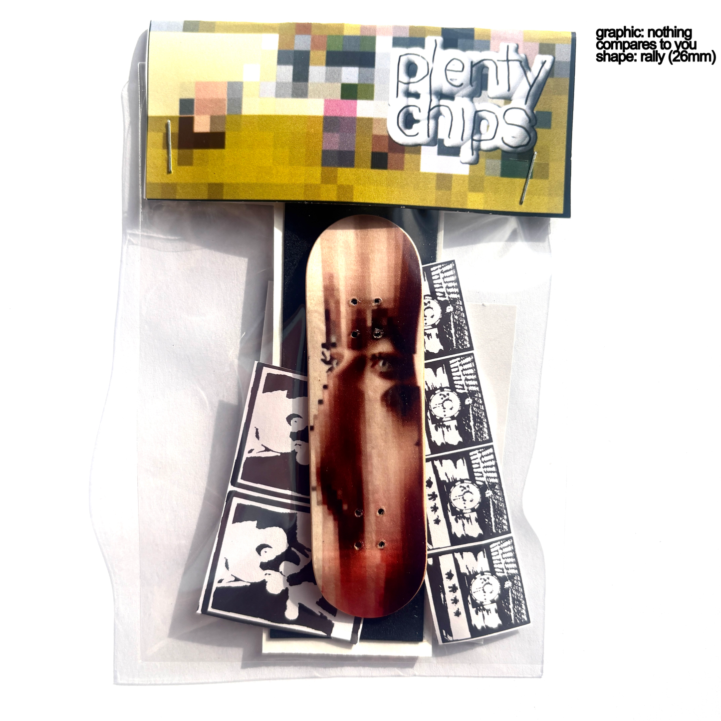 Plentychips 26mm rally - "nothing compares" fingerboard deck