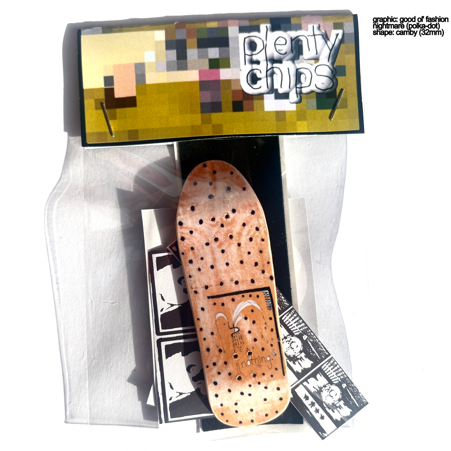 Plentychips 32mm camby - "gof nightmare (polka-dot)" fingerboard deck
