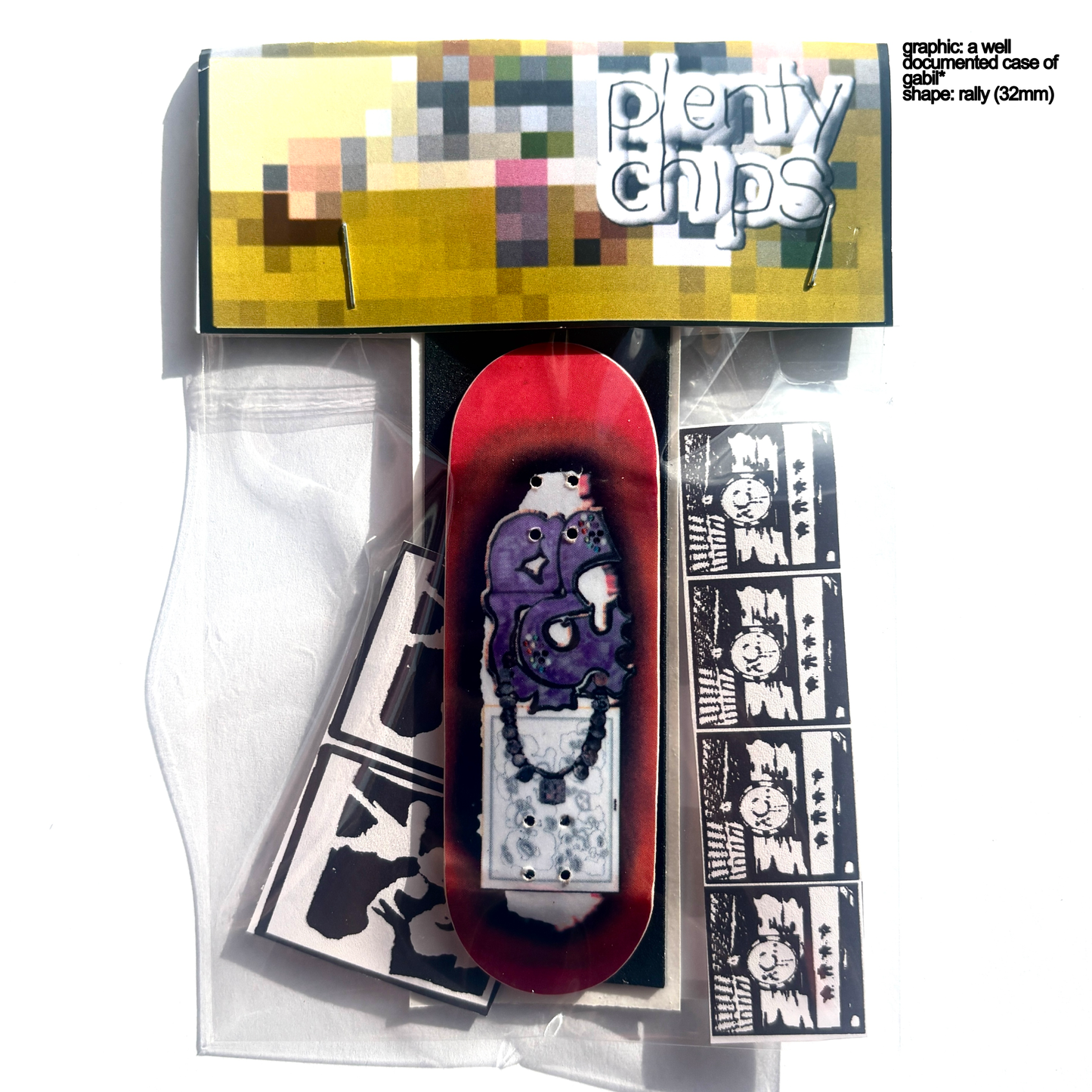 Plentychips 32mm rally - "case of gabil" fingerboard deck