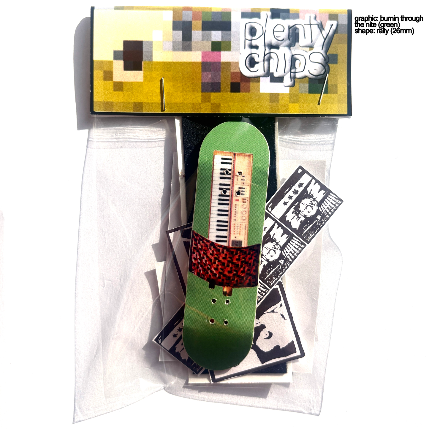 Plentychips 26mm rally - "through the nite" fingerboard deck