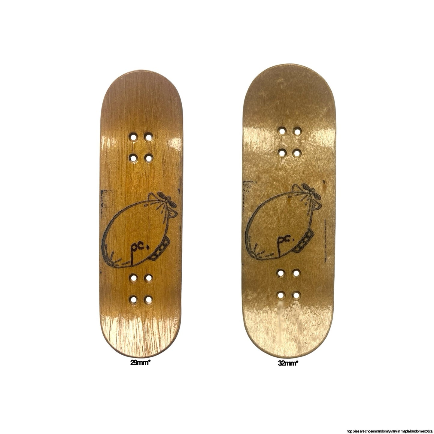 Plentychips 29mm Rally - "i cant sleep thinking you hate me" Fingerboard Deck