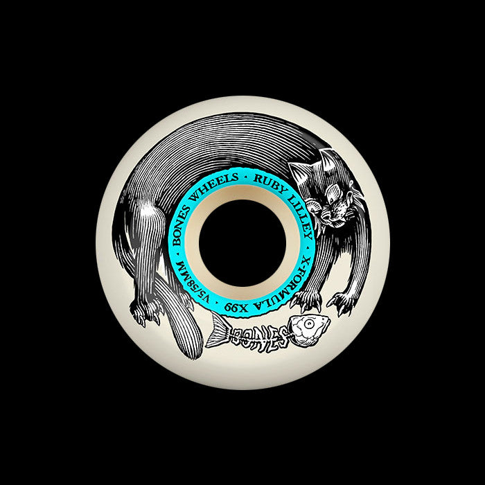 Bones X-Formula Lilley Black Cat 58mm 99a V5 Sidecuts XF Skateboard Wheels