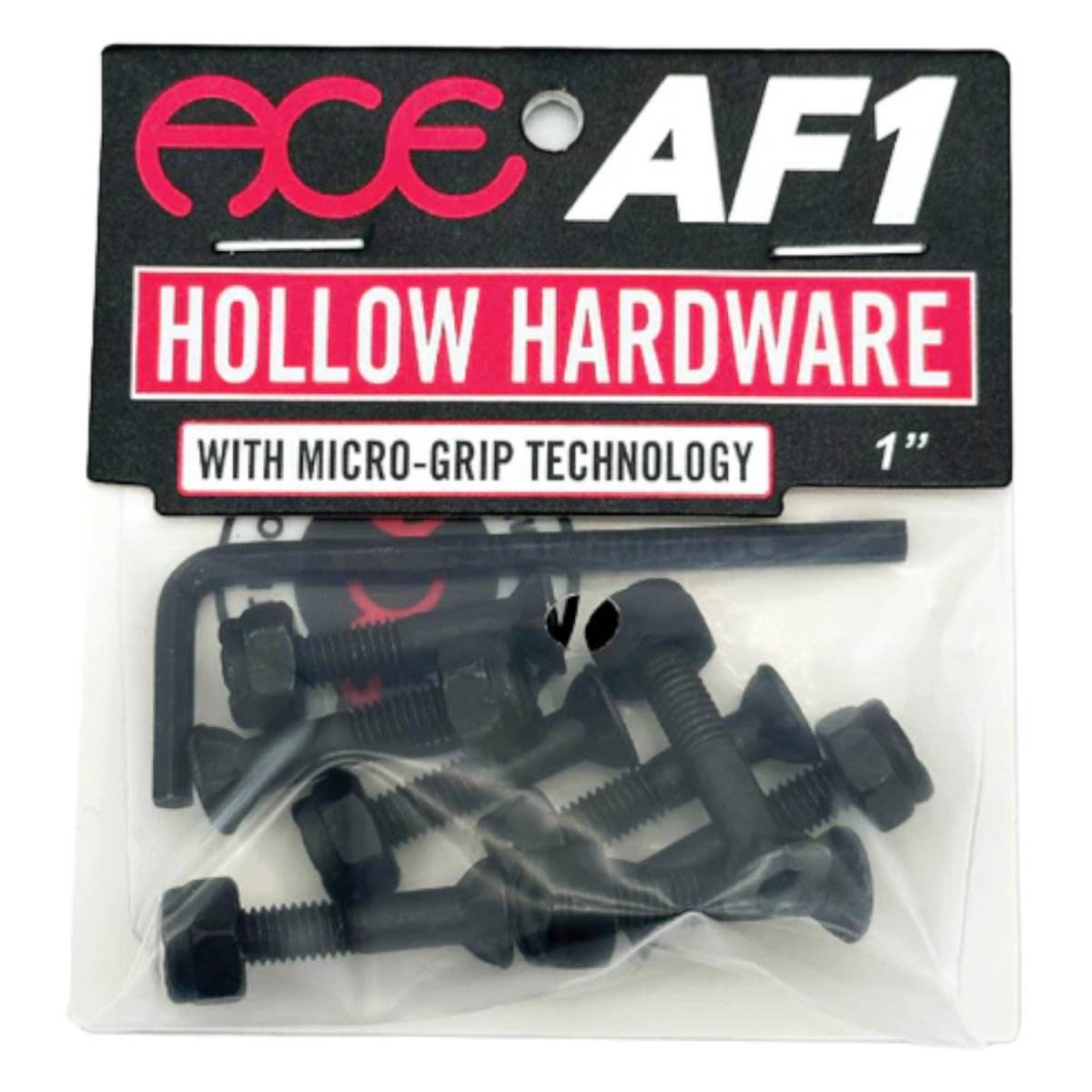 Ace Hollow Bolts w/ Grippers 1 " Allen - Skateboard - Hardware