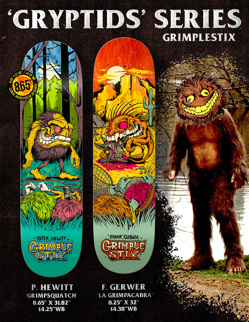 Antihero Hewitt Grimple Gryptids 8.65" Skateboard Deck