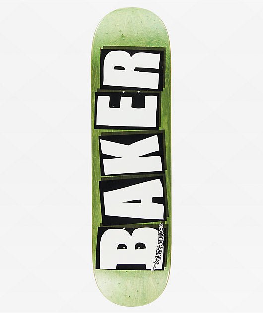 Baker Brand Logo Veneers B2 8.5" Skateboard Deck (Green) - Skateboard - Decks