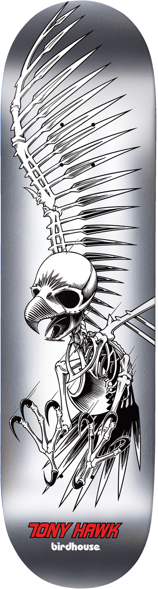 Birdhouse Tony Hawk 8.0" Full Skull Foil Skateboard Deck - Skateboard - Decks
