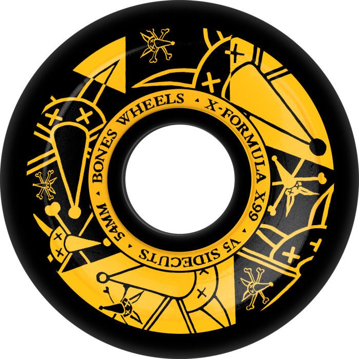 Bones 99a 54mm Vato Noir X-Formula V5 Sidecuts Skateboard Wheels - Skateboard - Wheels