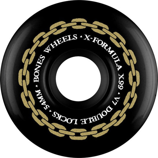 Bones X - Formula Double Locks 99a 54mm XF V7 Black Skateboard Wheels 4PK - Skateboard - Wheels