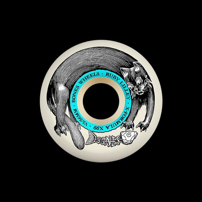 Bones X - Formula Lilley Black Cat 56mm 99a V5 Sidecuts XF Skateboard Wheels - Skateboard - Wheels