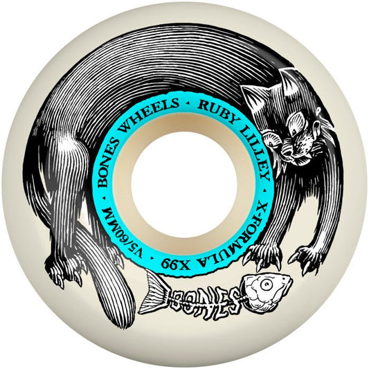 Bones X-Formula Lilley Black Cat 60mm 99a V5 Sidecuts XF Skateboard Wheels - Skateboard - Wheels