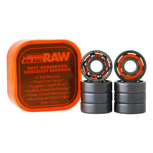 BRONSON RAW 6 Ball BEARINGS 8 PK - Skateboard - Bearings