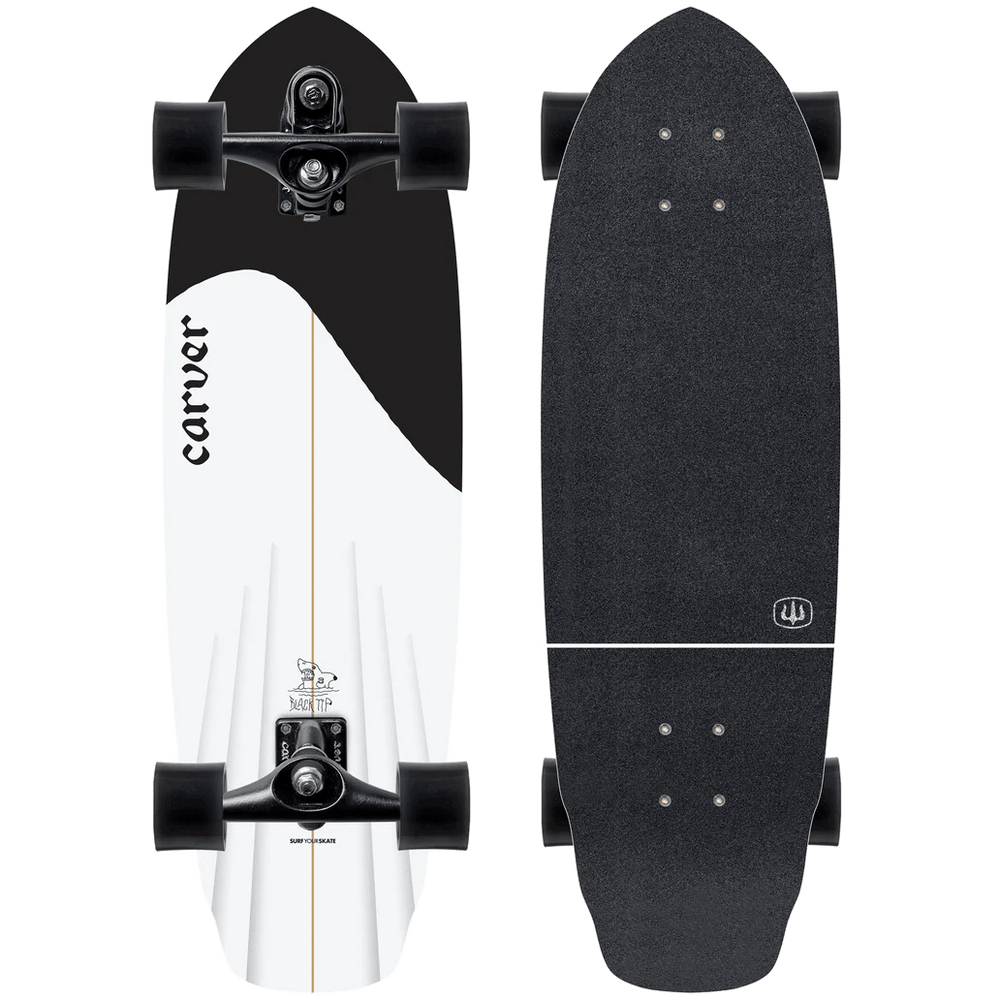 Carver C7 Coal Satin 32.5" Black Tip Surfskate - Surfskate - Completes