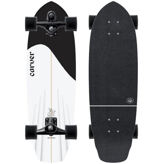 Carver C7 Coal Satin 32.5" Black Tip Surfskate - Surfskate - Completes