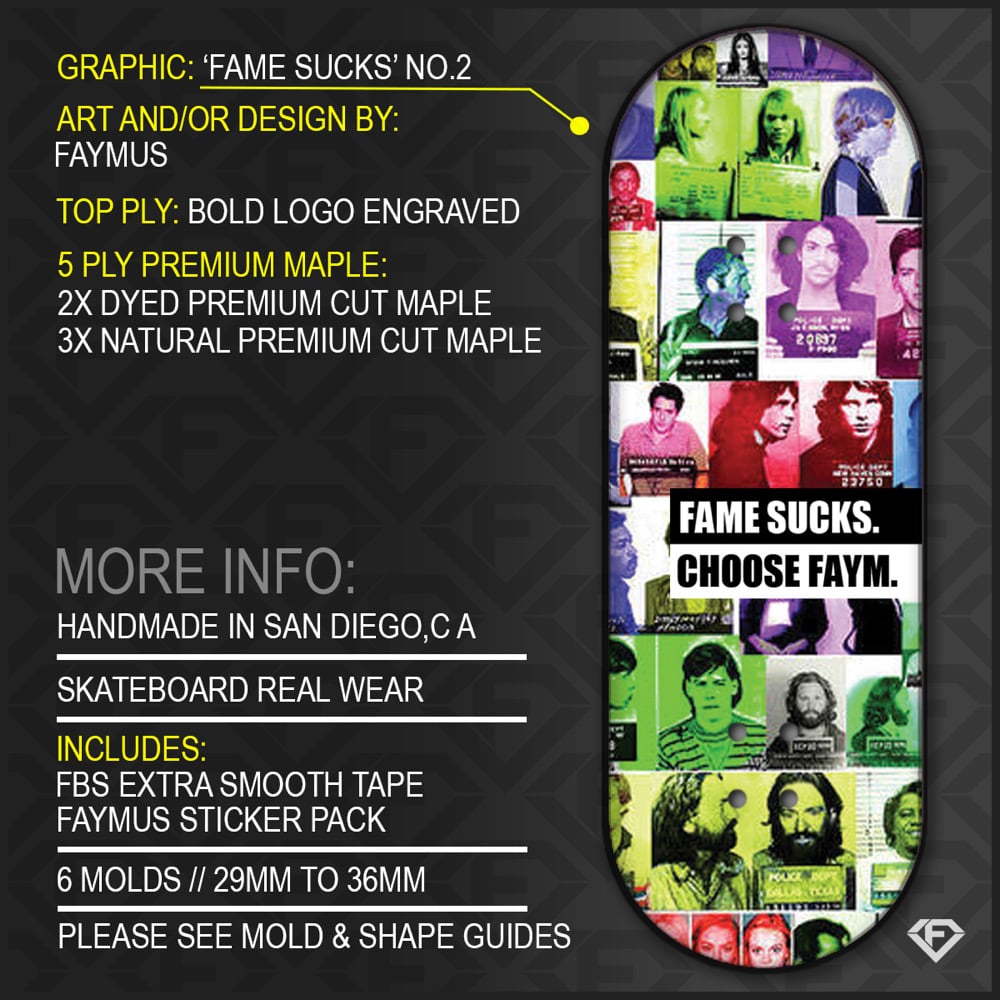 FAYMUS MAGYK "Fame Sucks 2.0" 34mm Fingerboard Deck - Fingerboard - FB Decks