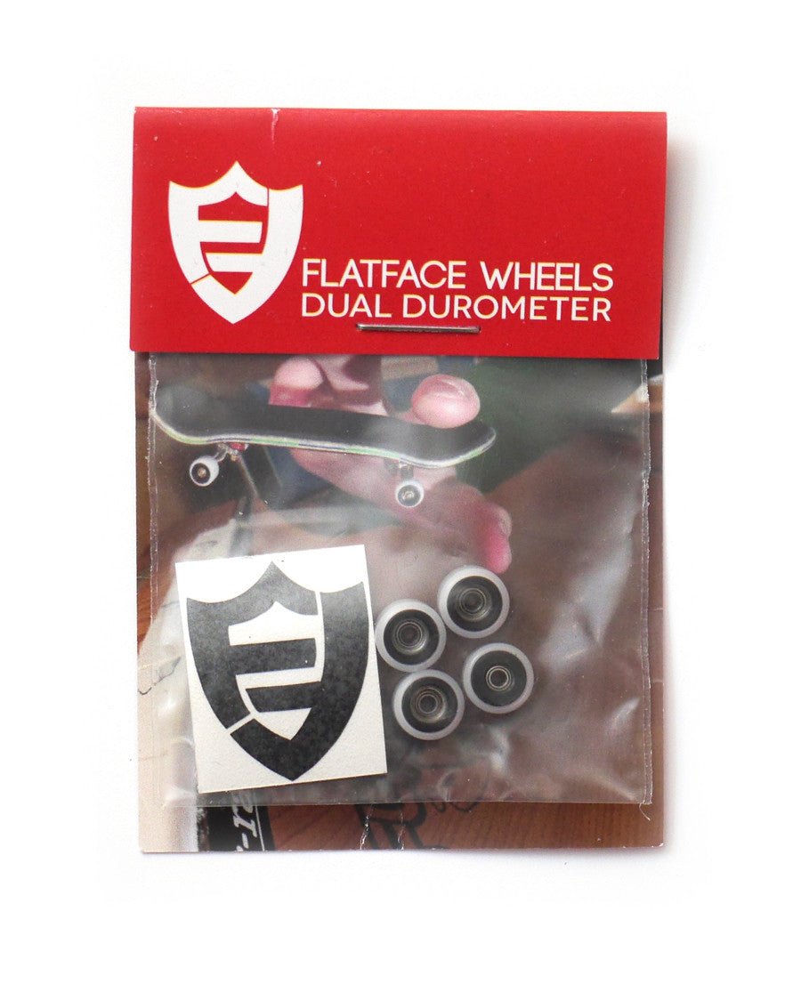 Flatface Dual Durometer Bearing Wheels (Black/Day) - Fingerboard - FB Wheels