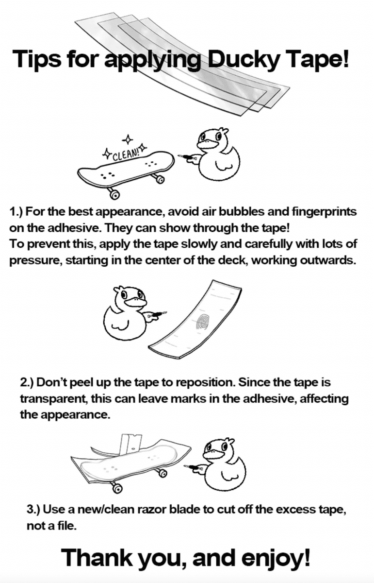 Flatface Ducky FB Griptape single sheet (Clear) - Fingerboard - FB Accessories