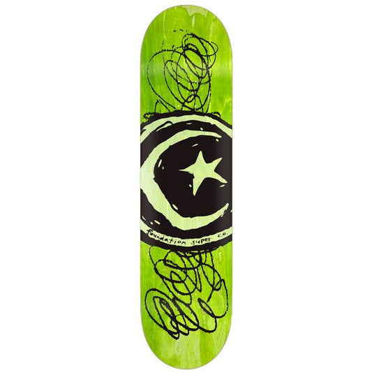 Foundation Star & Moon Scribble 7.75 Deck - Skateboard - Decks