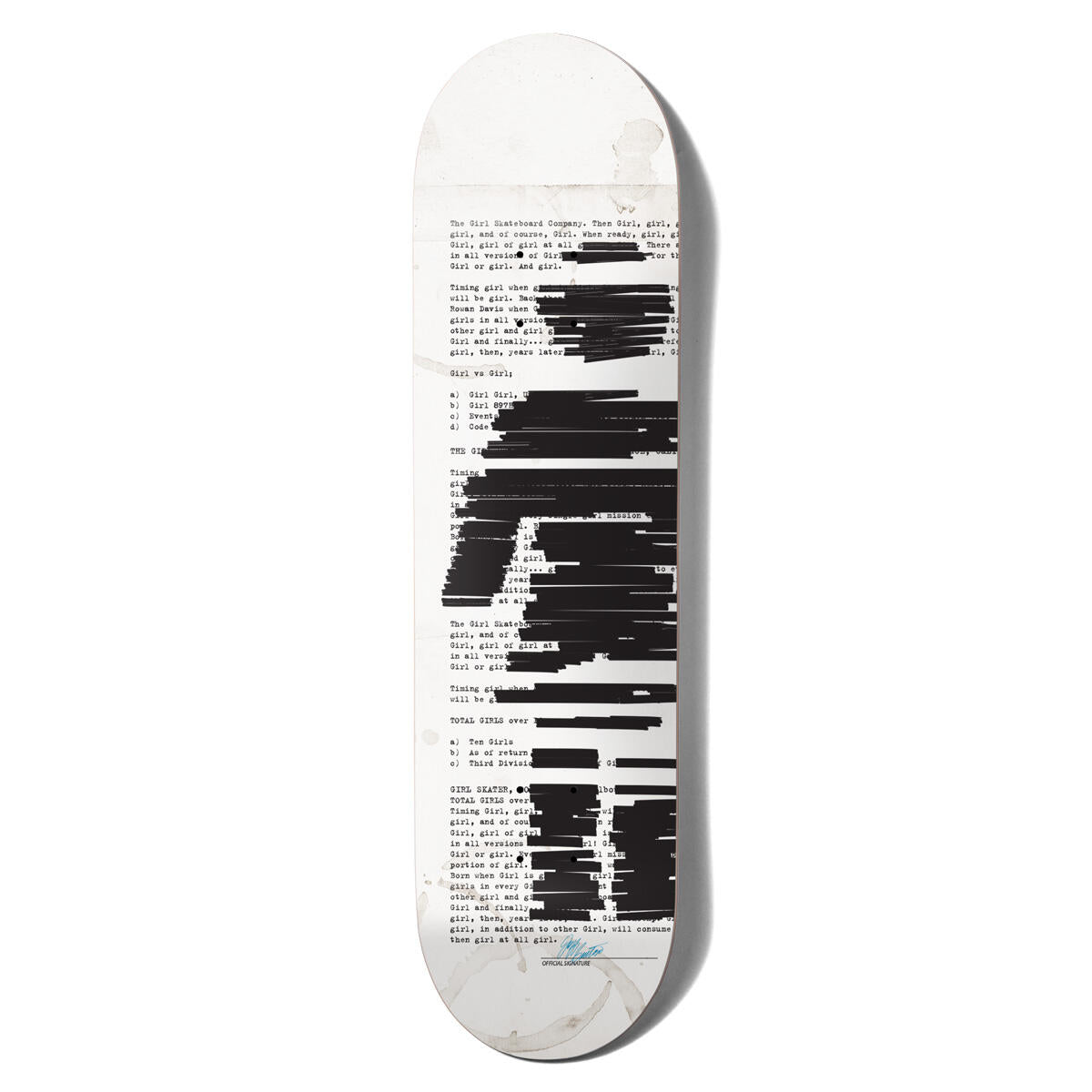 Girl Redacted Deck 8.5" - Skateboard - Decks