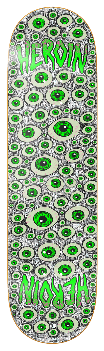 Heroin Eyes Holographic Twin 8.25" Deck Wb:14" - Skateboard - Decks