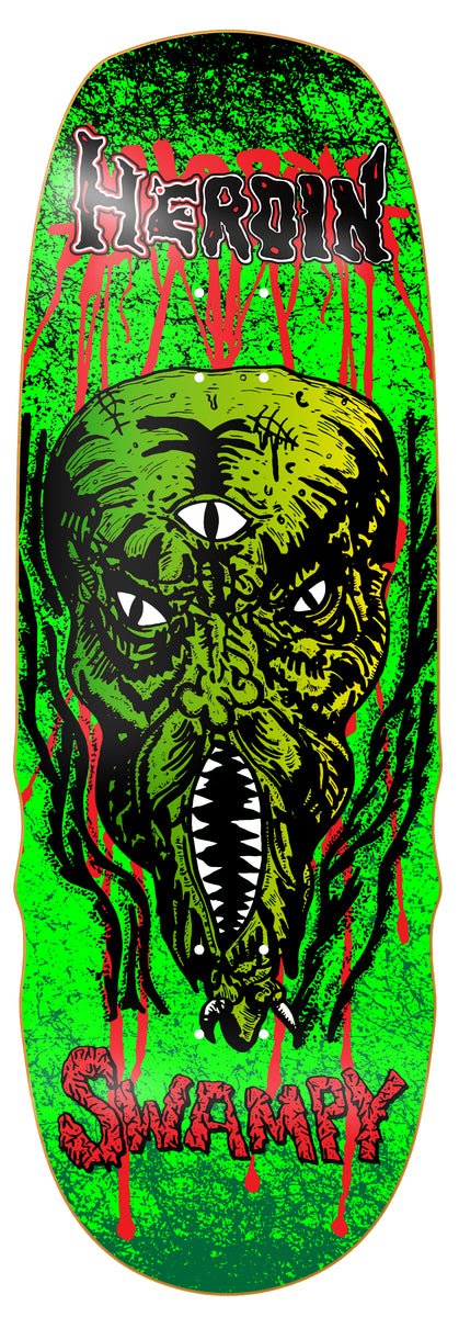 Heroin Swampy KO2 Slime Face 10.6" Skateboard Deck - Skateboard - Decks