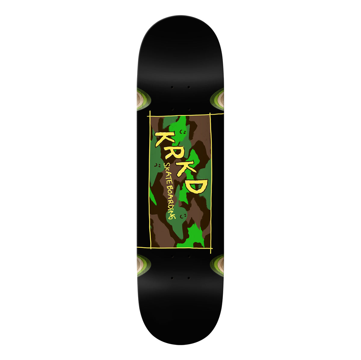 Krooked Team Eyes Kamo 8.25" (Black/White) Skateboard Deck