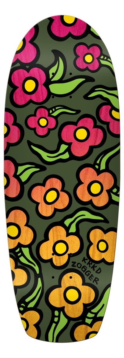 Krooked 10.75" Team Zogger Wildstyle Flowers Skateboard Deck - Skateboard - Decks