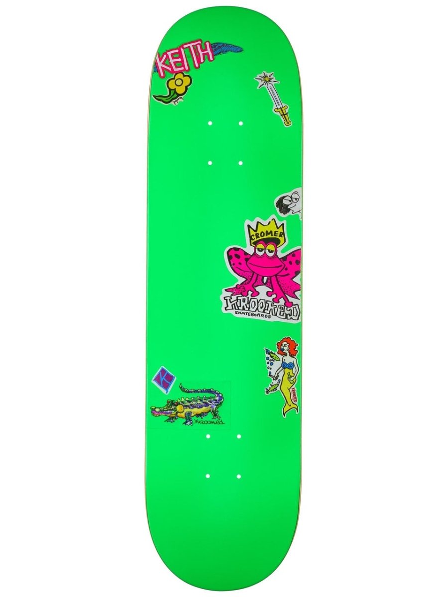 Krooked Cromer Neon Sticker 8.25" Deck Wb:14.38" - Skateboard - Decks