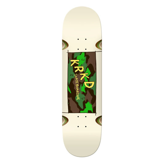 Krooked Team Eyes Kamo 8.5" (Camo/White) Skateboard Deck - Skateboard - Decks