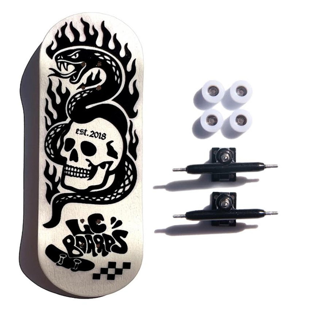 LC Boards Skull Graphic 34mm FB Complete - Fingerboard - FB Complete