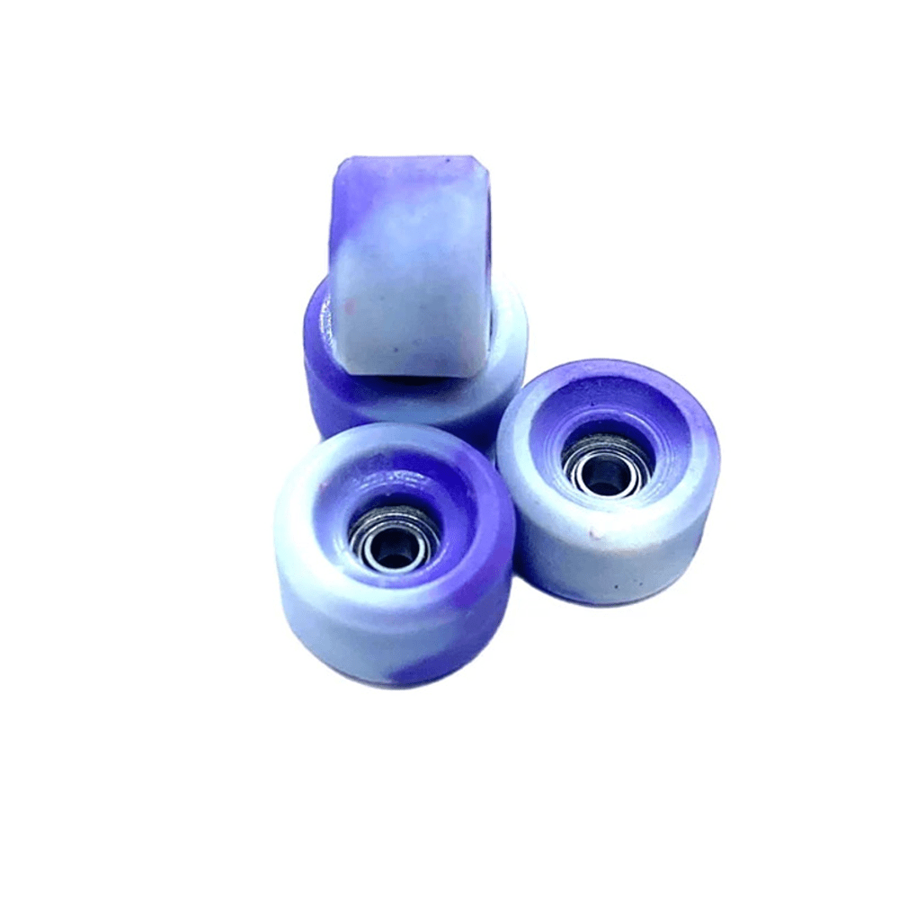 LC Boards Urethane 65D Bowl Swirl Wheels (Purple/White) - Fingerboard - FB Wheels