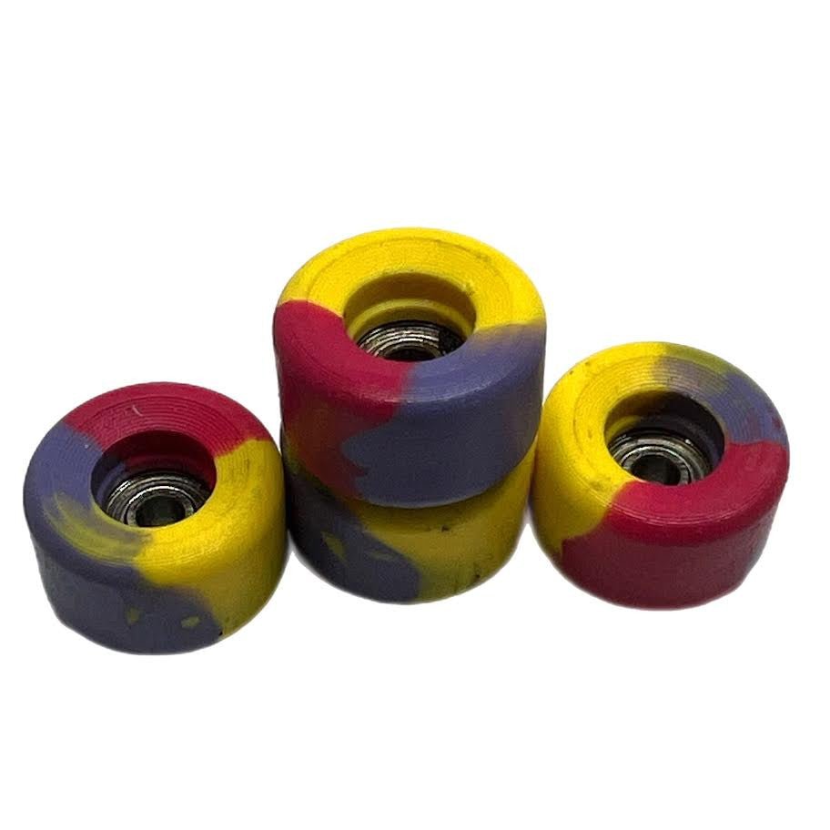 LC Boards Urethane Swirl Wheels 2.0 (Yellow/Purple/Red) - Fingerboard - FB Wheels