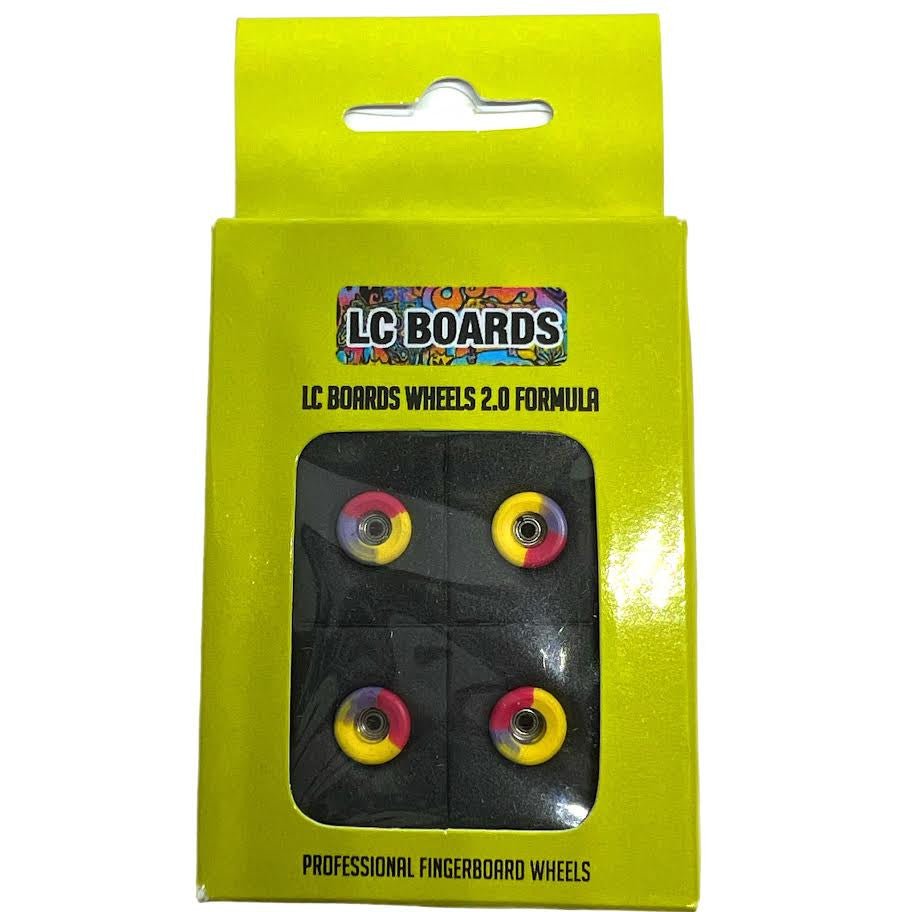 LC Boards Urethane Swirl Wheels 2.0 (Yellow/Purple/Red) - Fingerboard - FB Wheels