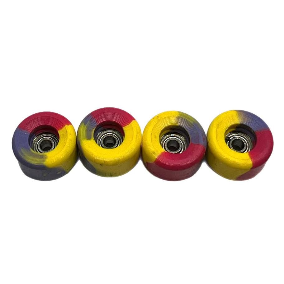 LC Boards Urethane Swirl Wheels 2.0 (Yellow/Purple/Red) - Fingerboard - FB Wheels
