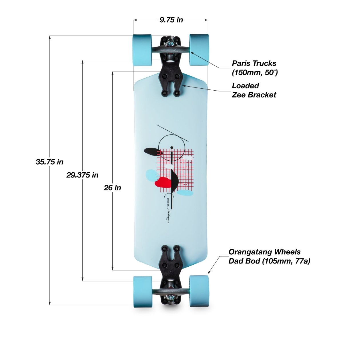 Loaded Tangent Complete 35.75" Dad Bod 105mm 77a - Longboard - Completes