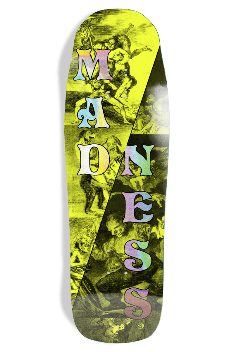 Madness Seftey 10.0"" Yellow/Holographic Split R7 Skateboard Deck - Skateboard - Decks