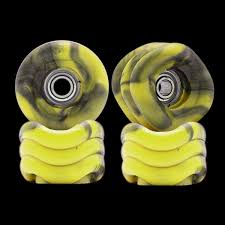 Maple Wheels Yellow/Black Swirl SHARK Fingerboard Wheels - Fingerboard - FB Wheels