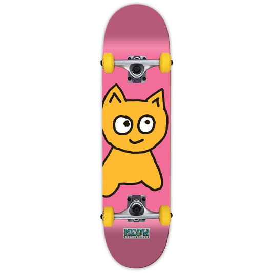 Meow Big Cat Pink 7.25" Complete Skateboard - Skateboard - Completes