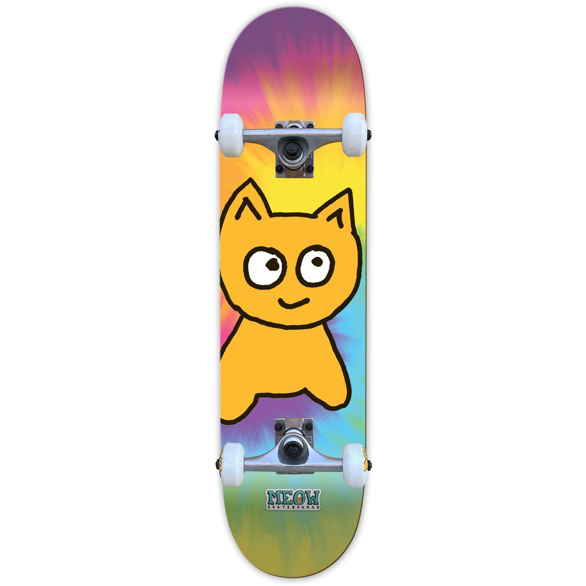 Meow Big Cat Tie Dye 7.25 Complete Skateboard - Skateboard - Completes
