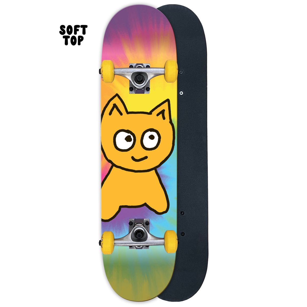 Meow Big Cat Tie Dye 7.25 Soft Top Complete - Skateboard - Completes