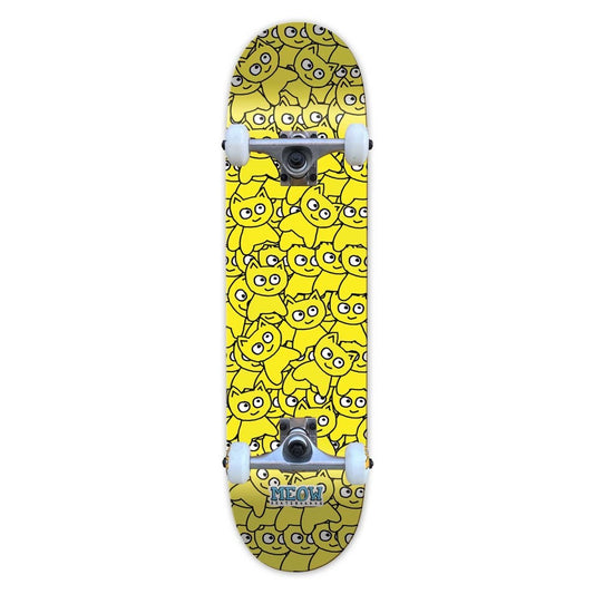 Meow Sticker Pile CMYK Yellow 6.75" Complete - Skateboard - Completes