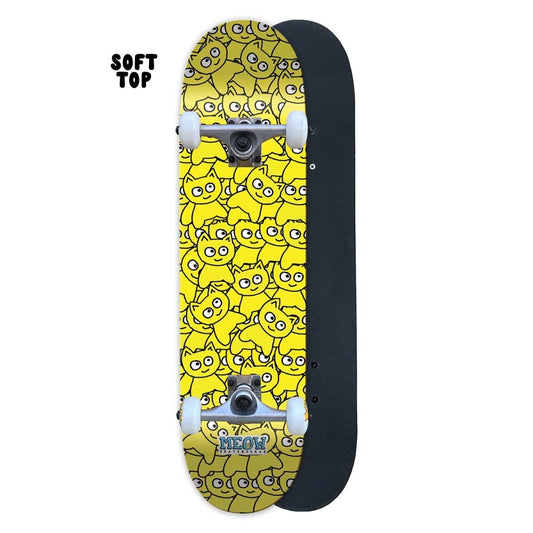 Meow Sticker Pile CMYK Yellow 6.75" Soft Top Complete - Skateboard - Completes