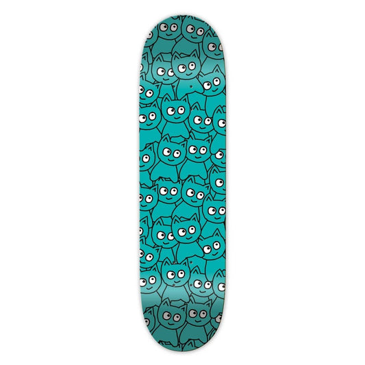 MEOW Sticker Pile (Teal) 7.0 Deck - Skateboard - Decks