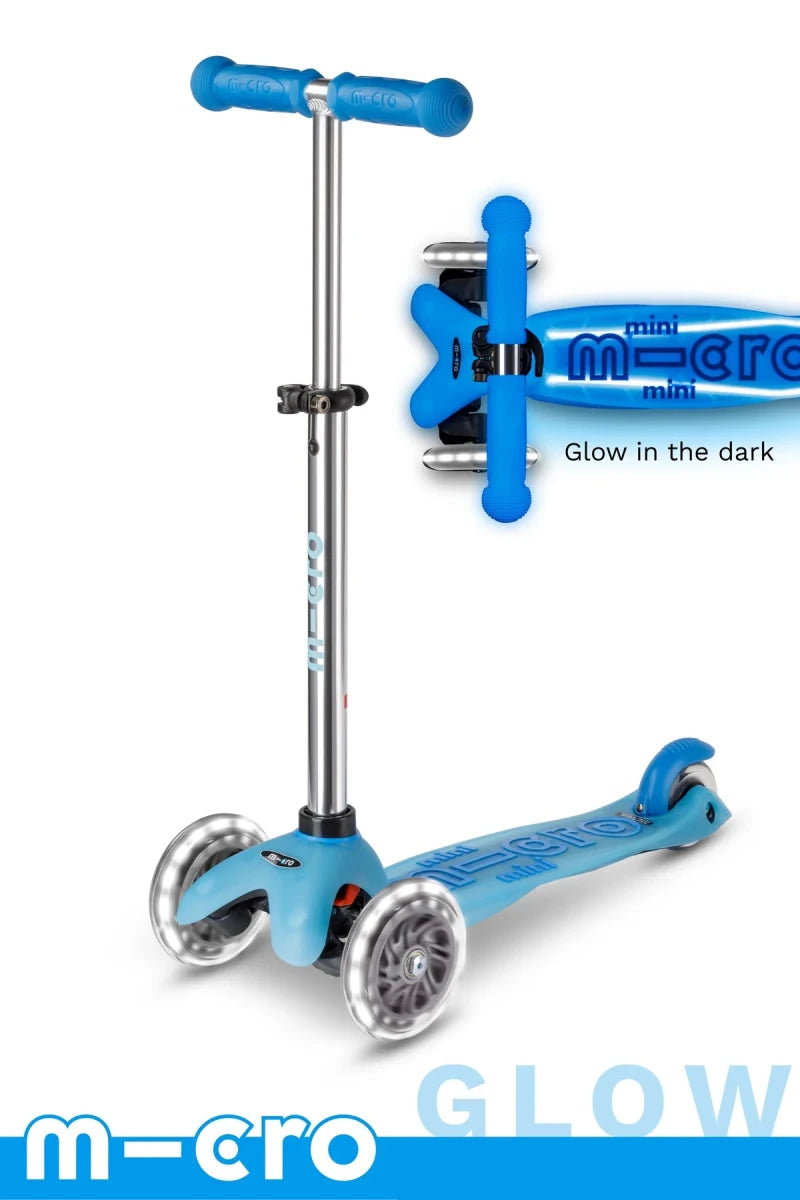 Micro Mini Deluxe GLOW LED Arctic Blue Scooter - 
