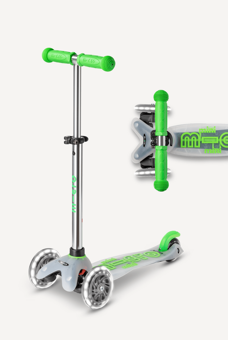 Micro Mini LED Green Flux Scooter - 