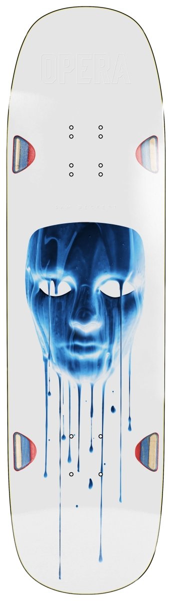 Opera Sam Beckett Mask Drip - EX7 8.7" (White) Deck - Skateboard - Decks