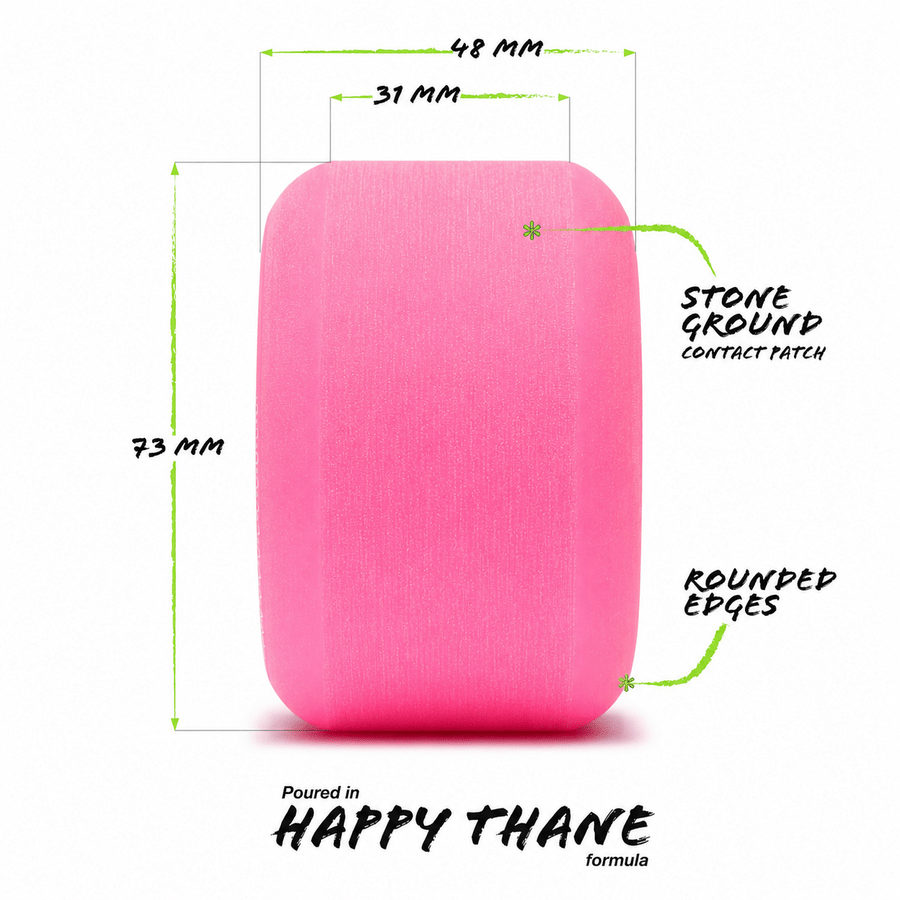 Orangatang 73mm Beefcake 83a Pink Wheels - Skateboard - Wheels